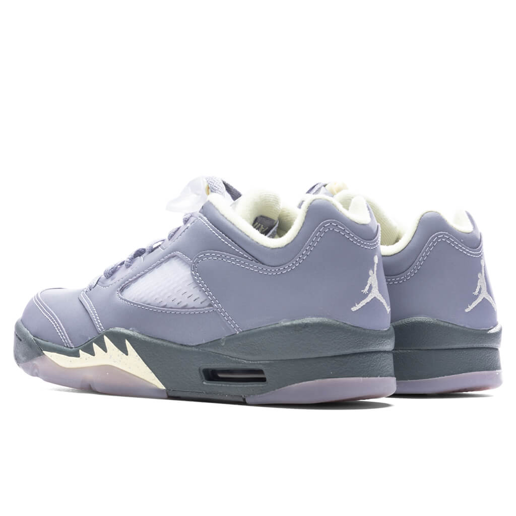 Women's Air Jordan 5 Retro Low - Indigo Haze/Fire Red/Metallic Silver