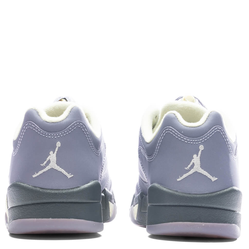Women's Air Jordan 5 Retro Low - Indigo Haze/Fire Red/Metallic Silver