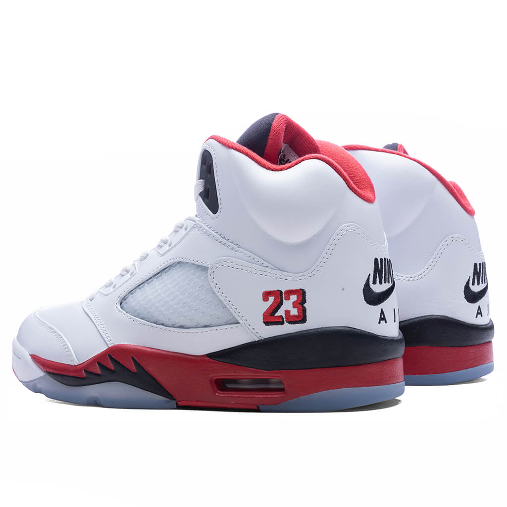 Air Jordan 5 Retro OG Fire Red 'Black Tongue' - White/Fire Red/Black