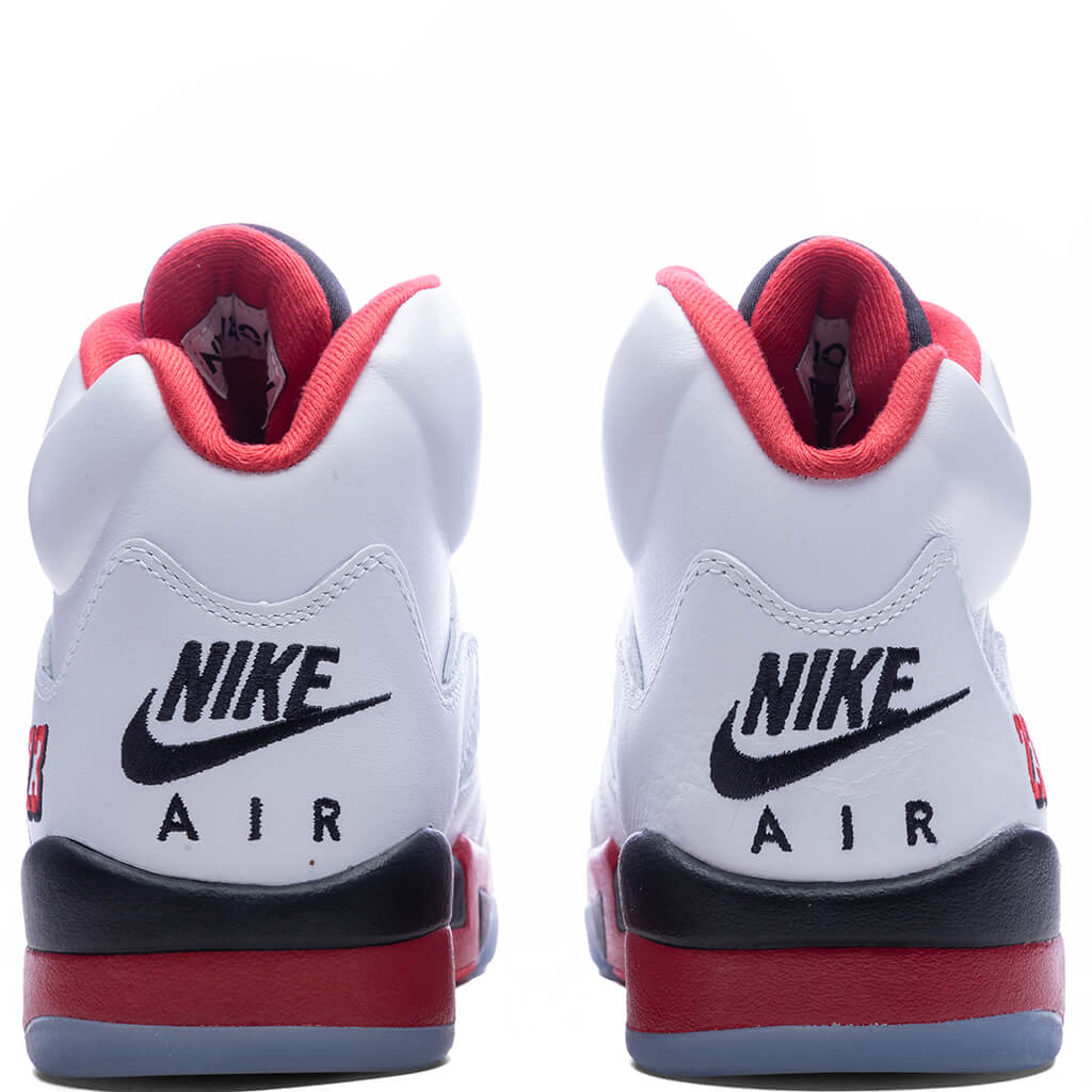 Air Jordan 5 Retro OG Fire Red 'Black Tongue' - White/Fire Red/Black