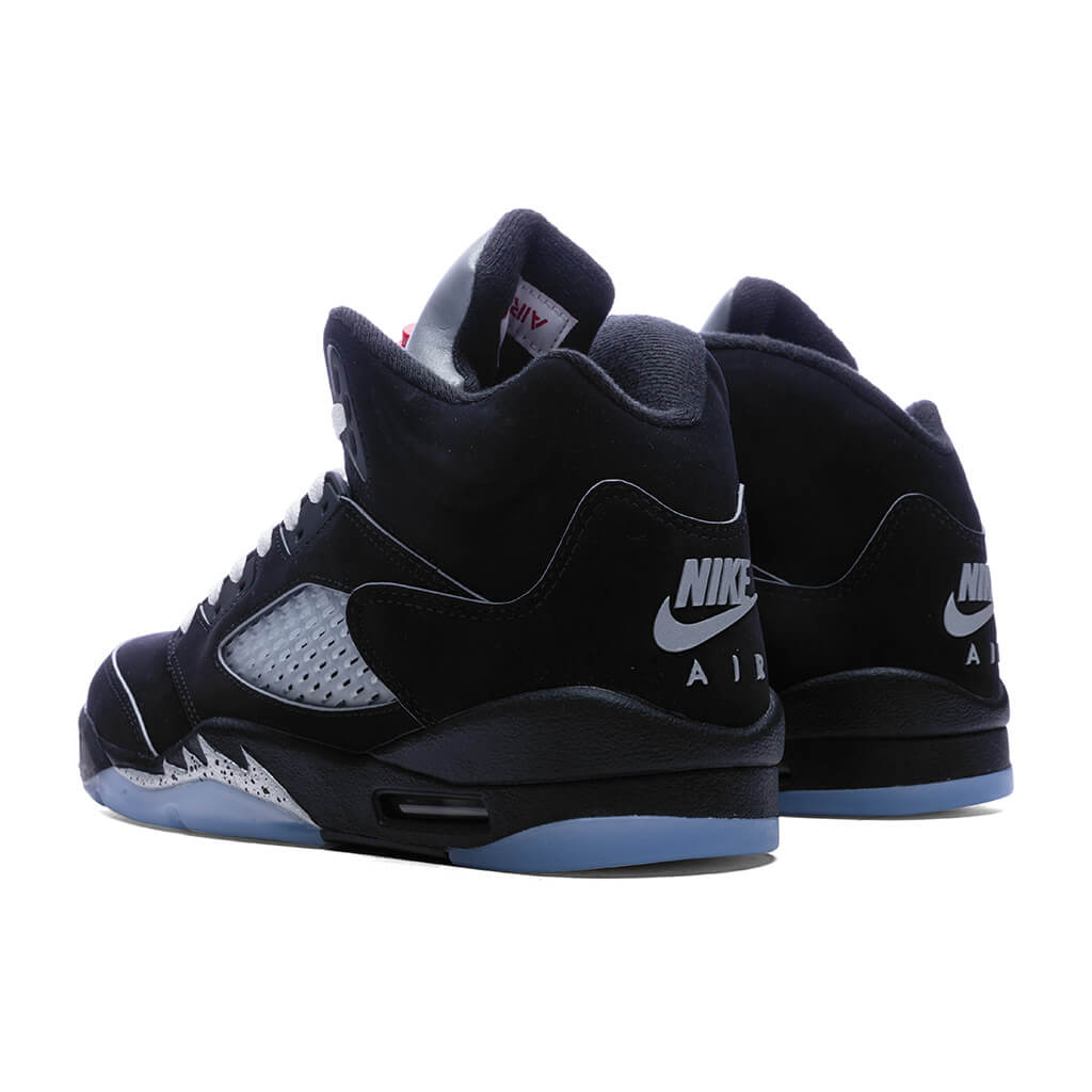 Air Jordan 5 Retro OG 'Black Metallic Reimagined' (GS) - Black/White/Metallic Silver/Fire Red