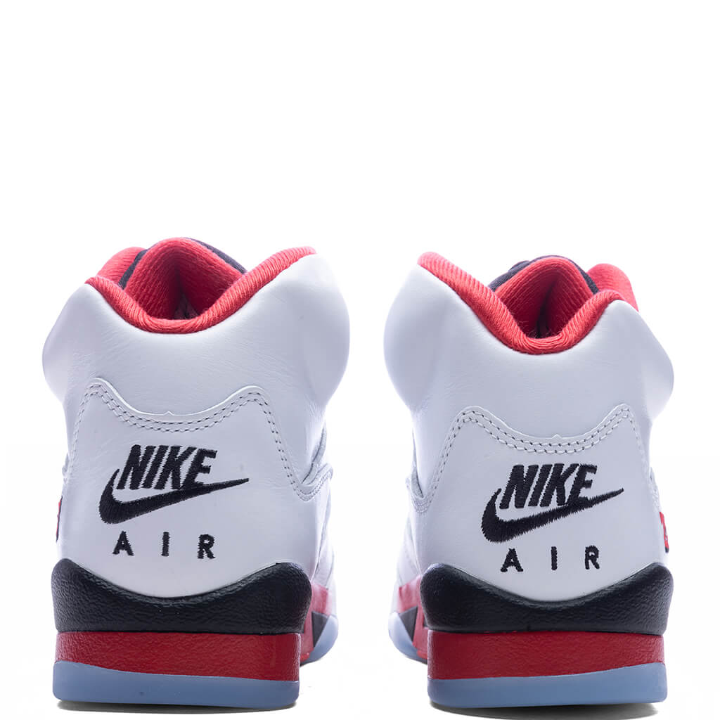 Air Jordan 5 Retro OG Fire Red 'Black Tongue' (GS) - White/Fire Red/Black
