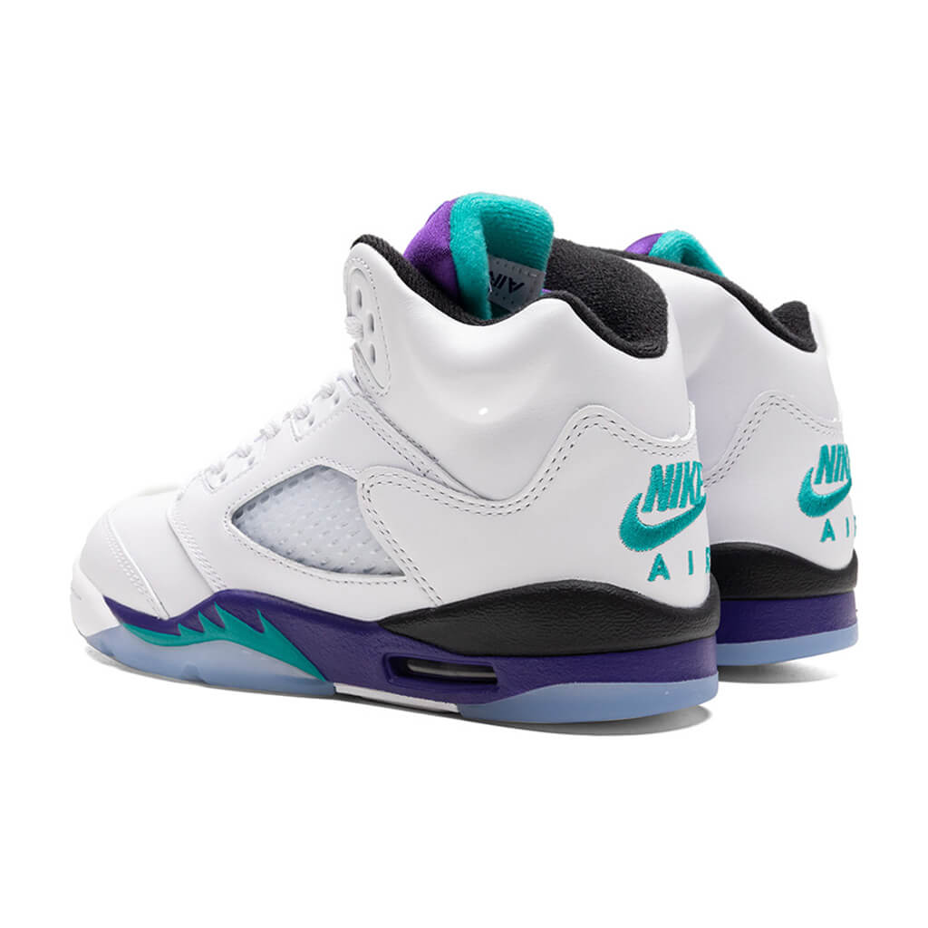 Air Jordan 5 Retro OG 'Grape' (GS) - White/New Emerald/Grape