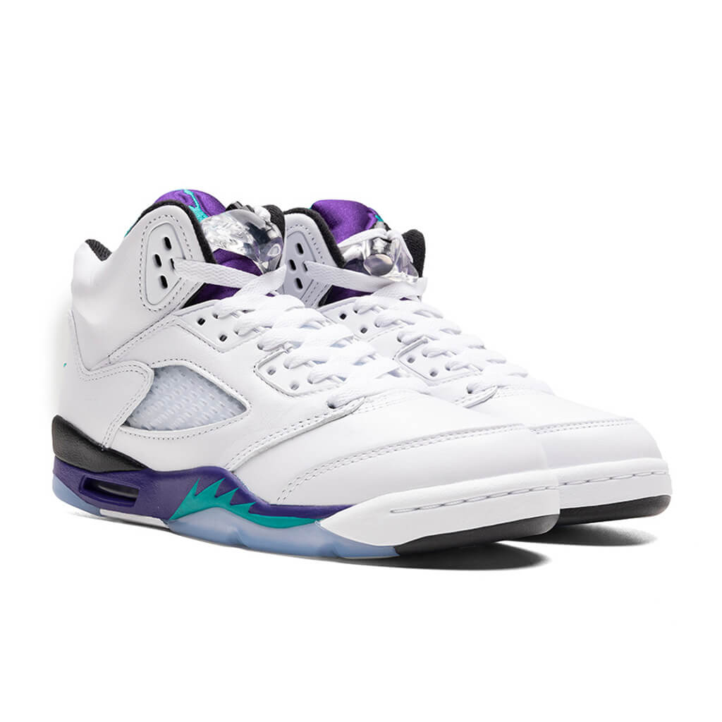 Air Jordan 5 Retro OG 'Grape' (GS) - White/New Emerald/Grape