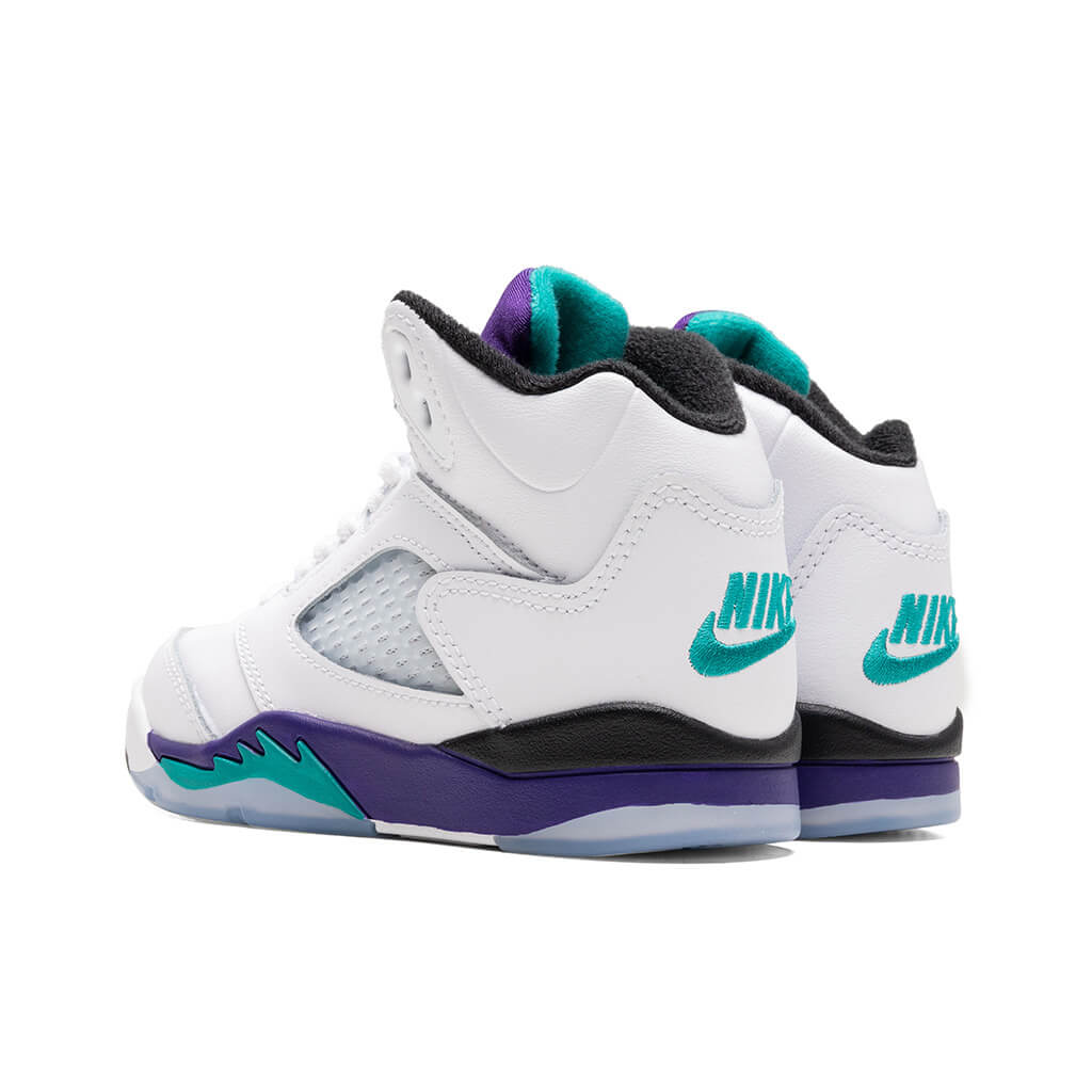 Air Jordan 5 Retro OG 'Grape' (PS) - White/New Emerald/Grape