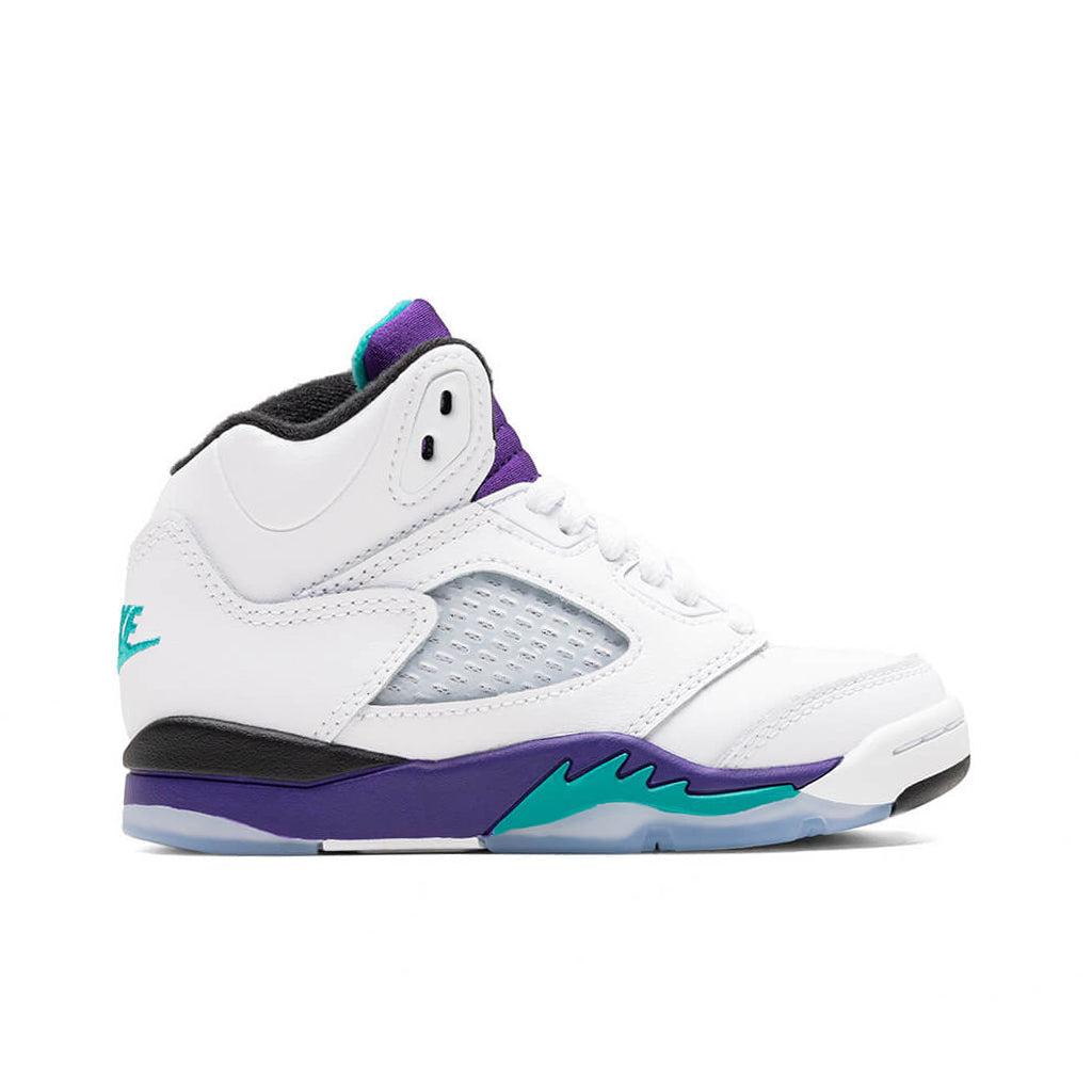 Air Jordan 5 Retro OG 'Grape' (PS) - White/New Emerald/Grape