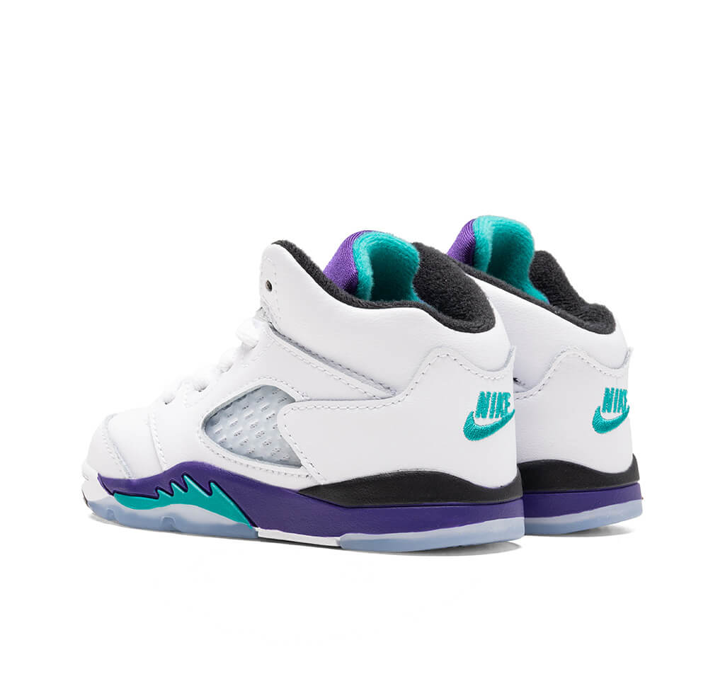 Air Jordan 5 Retro OG 'Grape' (TD) - White/New Emerald/Grape