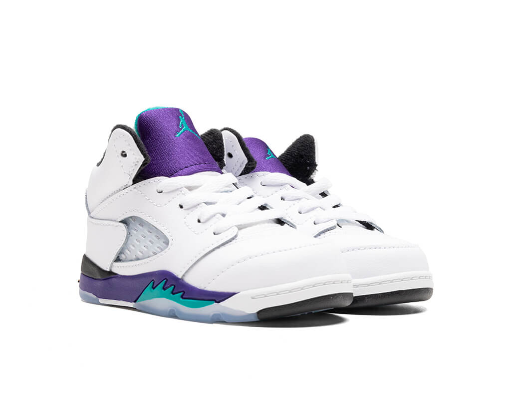 Air Jordan 5 Retro OG 'Grape' (TD) - White/New Emerald/Grape