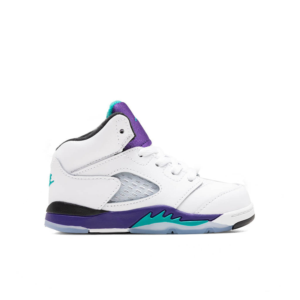 Air Jordan 5 Retro OG 'Grape' (TD) - White/New Emerald/Grape