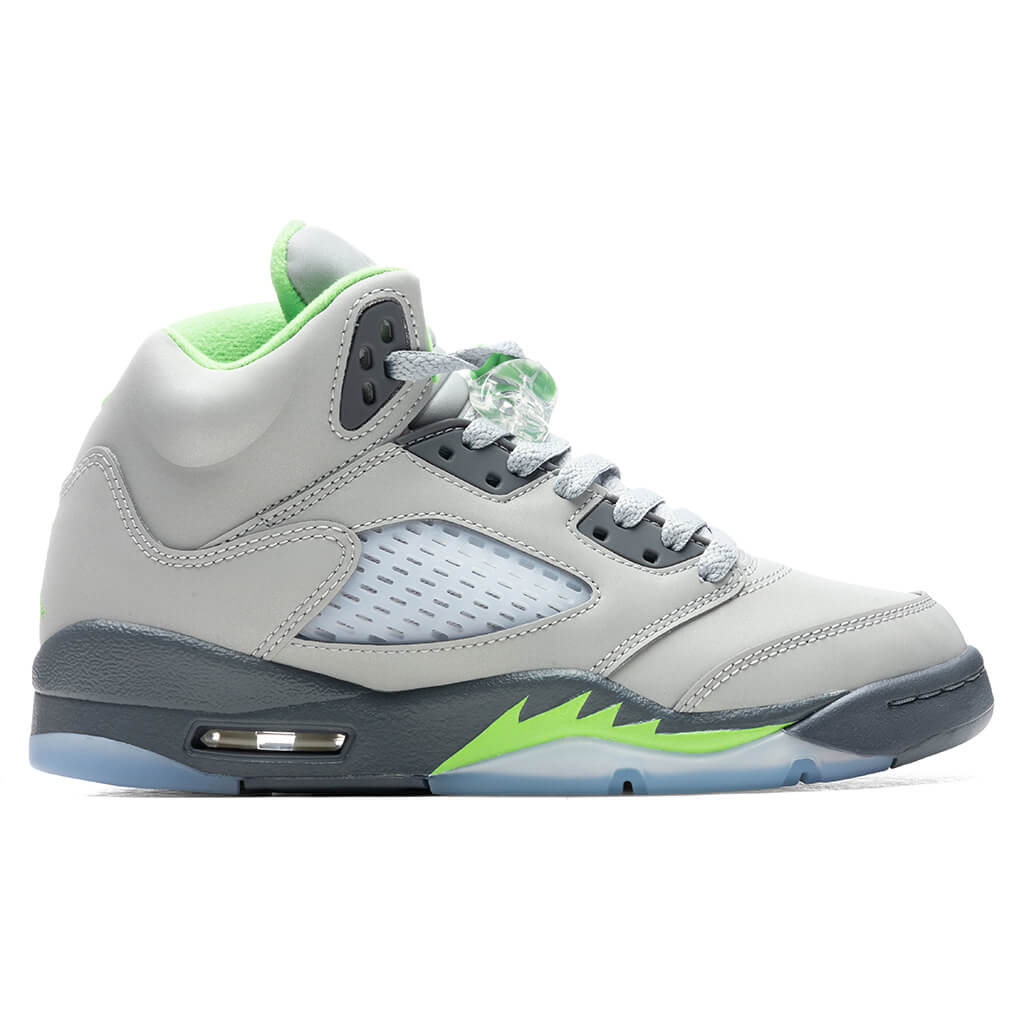 Air Jordan 5 Retro (GS) 'Green Bean' - Silver/Flint Grey