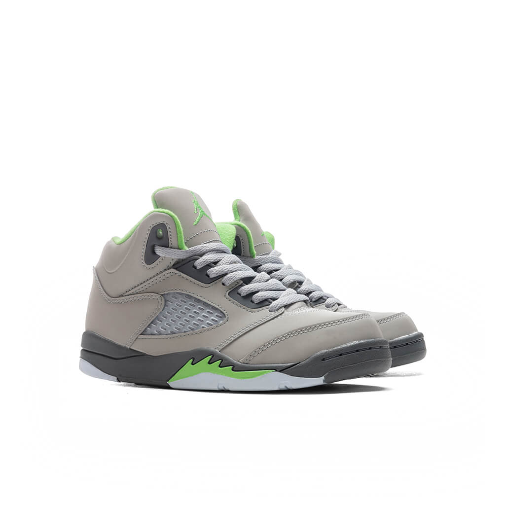 Air Jordan 5 Retro (PS) 'Green Bean' - Silver/Flint Grey