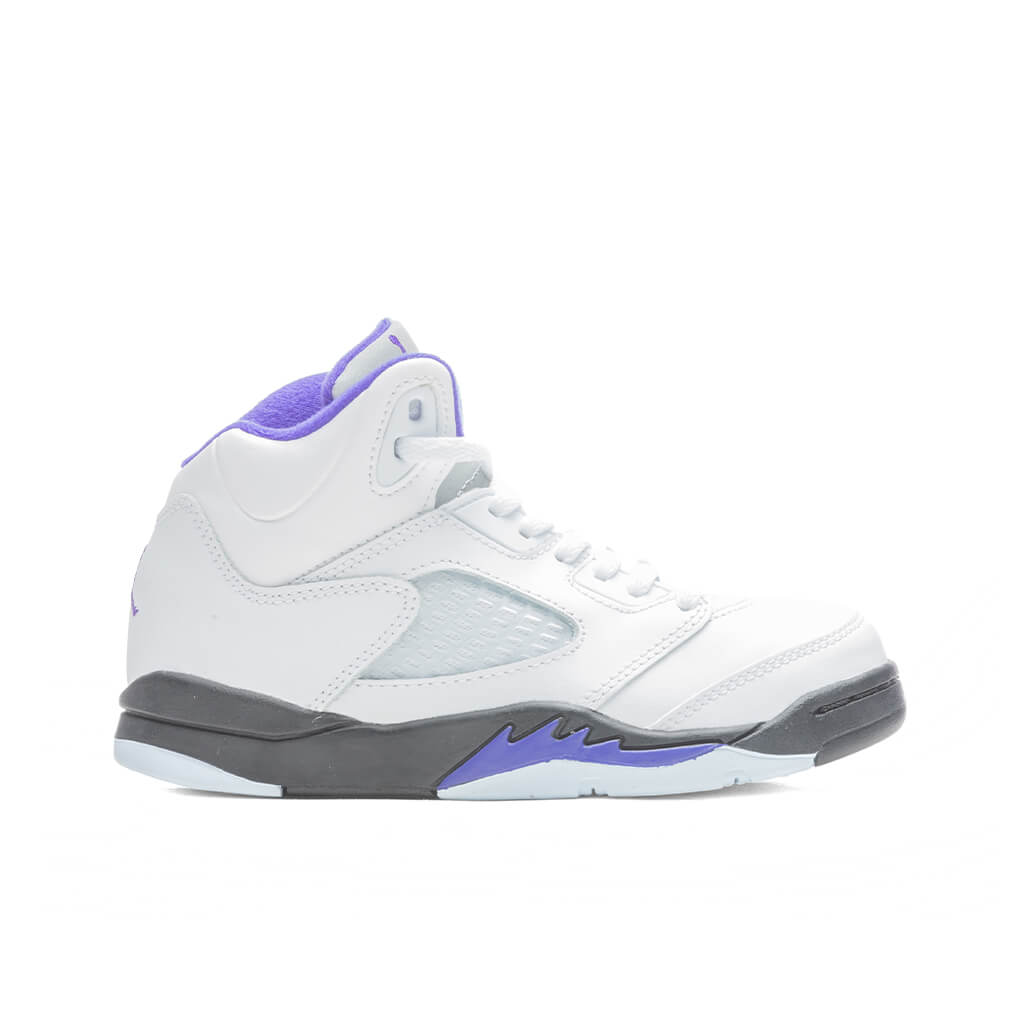 Air Jordan 5 Retro (PS) - White/Dark Concord/Black