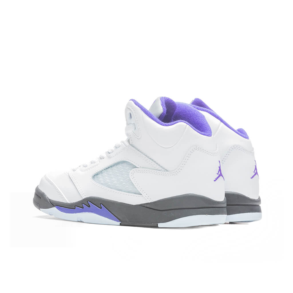 Air Jordan 5 Retro (PS) - White/Dark Concord/Black