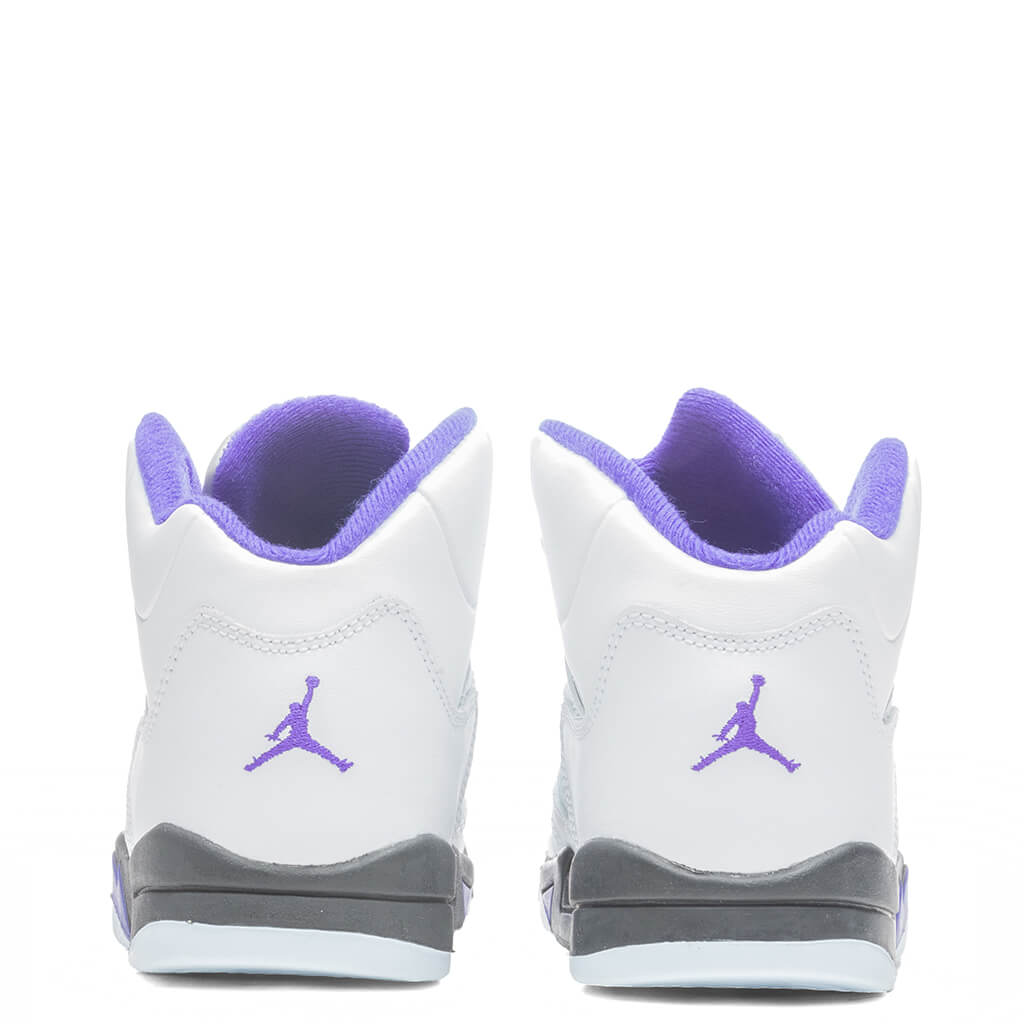 Air Jordan 5 Retro (PS) - White/Dark Concord/Black