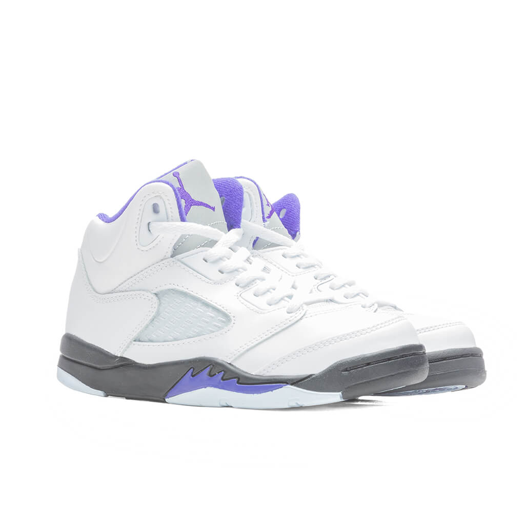 Air Jordan 5 Retro (PS) - White/Dark Concord/Black
