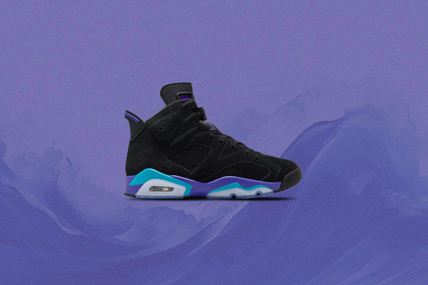 Air Jordan 6 Retro (PS) 'Aqua' - Black/Bright Concord/Aquatone
