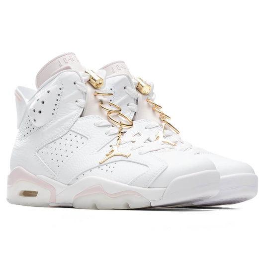 Women's Air Jordan 6 Retro 'Gold Hoops' - White/Metallic Gold
