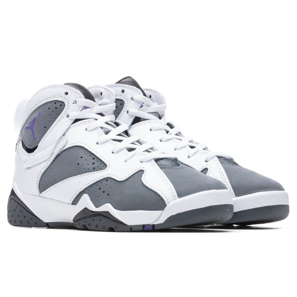 Air Jordan 7 Retro (GS) "Flint" - White/Varsity Purple
