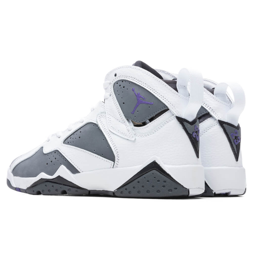 Air Jordan 7 Retro (GS) "Flint" - White/Varsity Purple