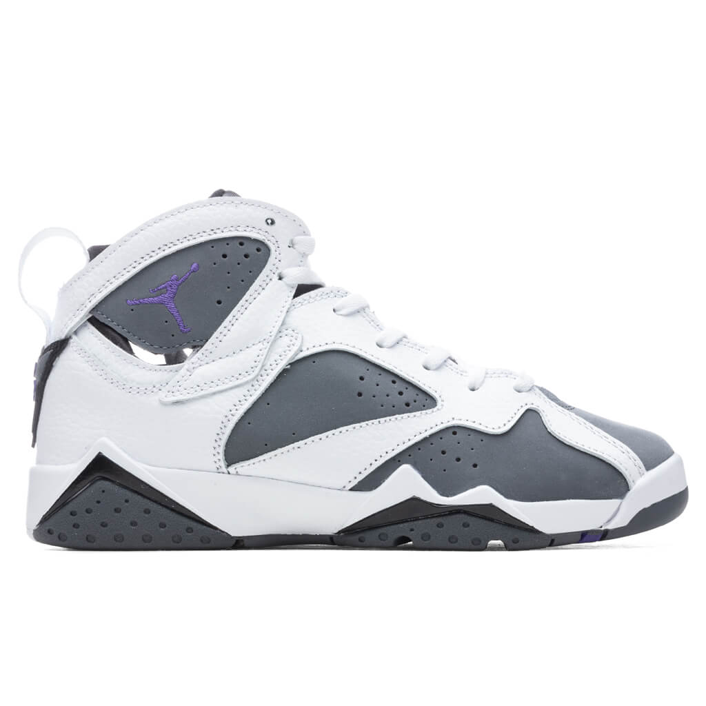Air Jordan 7 Retro (GS) "Flint" - White/Varsity Purple