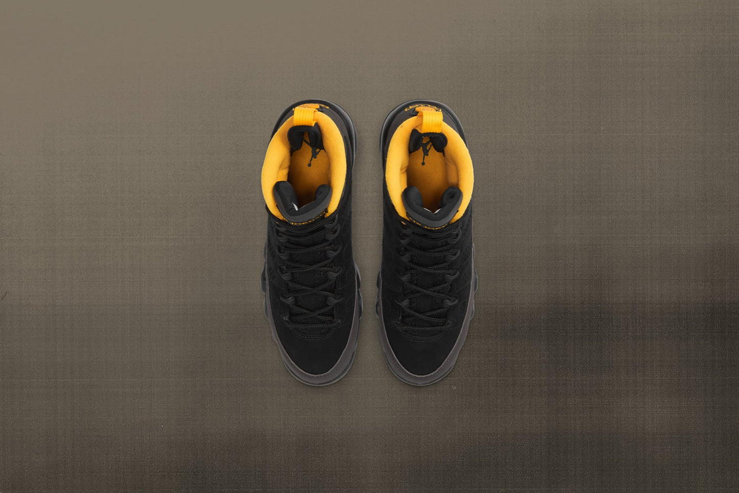 Air Jordan 9 Retro (GS) "University Gold" - Black/Dark Charcoal