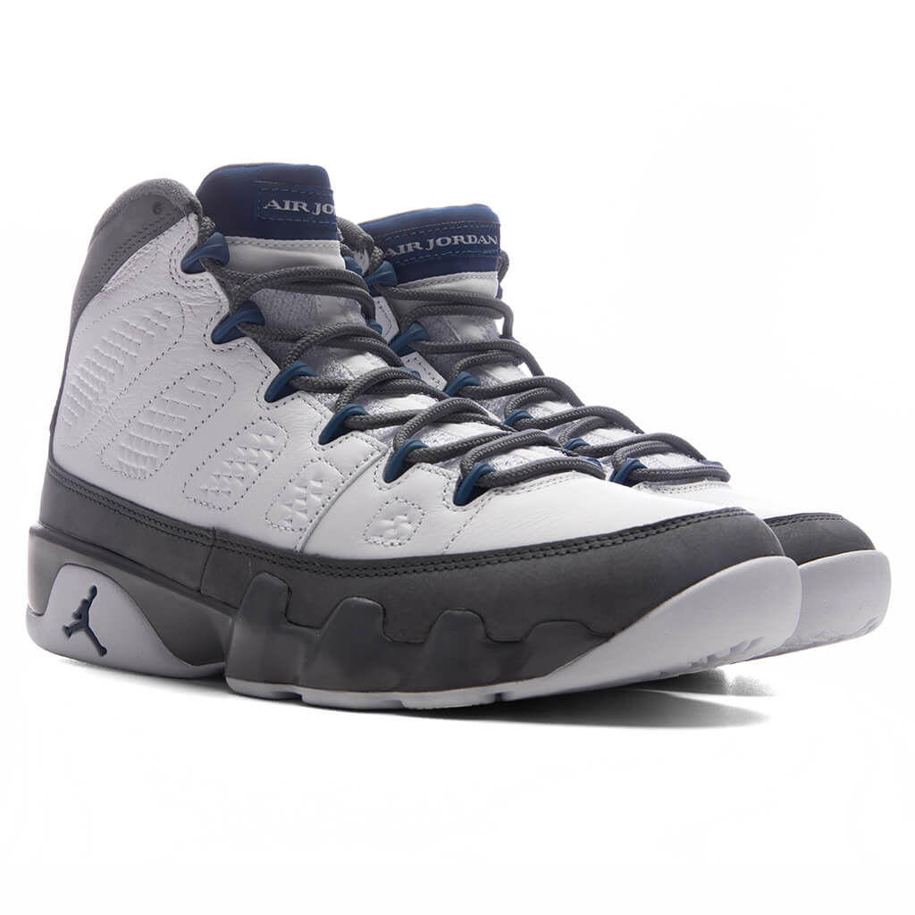 Air Jordan 9 Retro 'Flint Grey' - White/French Blue/Flint Grey