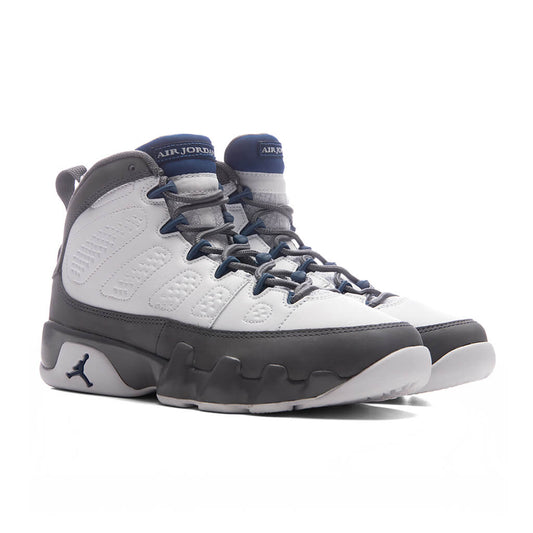 Air Jordan 9 Retro 'Flint Grey' (GS) - White/French Blue/Flint Grey