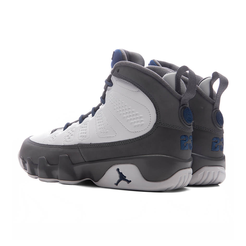 Air Jordan 9 Retro 'Flint Grey' (GS) - White/French Blue/Flint Grey