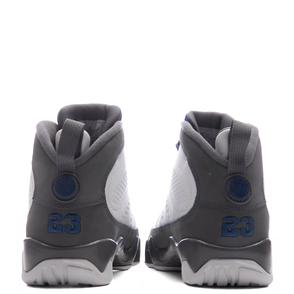 Air Jordan 9 Retro 'Flint Grey' (GS) - White/French Blue/Flint Grey