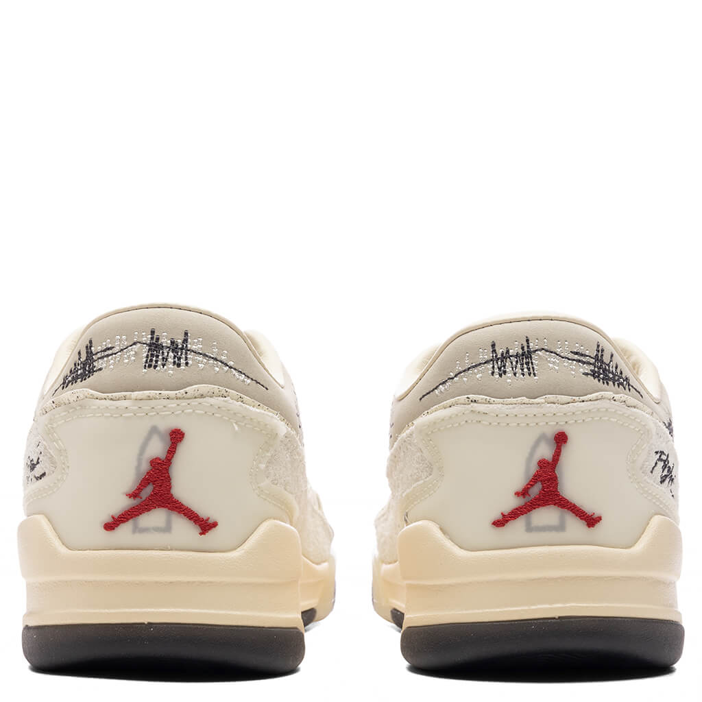 Air Jordan x Téla Women's Flight Court SP 'Crèpe' - Coconut Milk/Varsity Red/Muslin