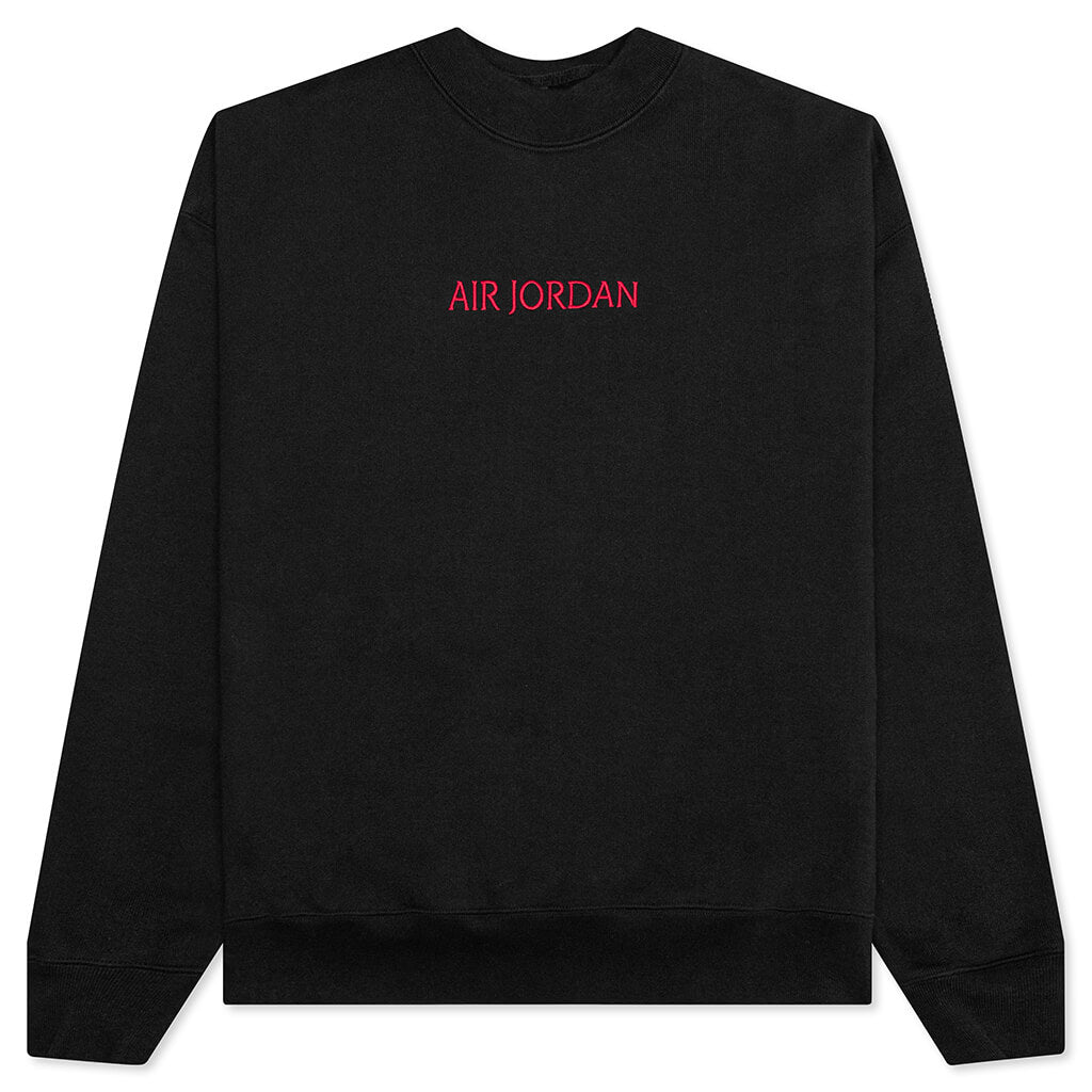 Air Jordan Women's Crew Sweatshirt - Black/Gym Red