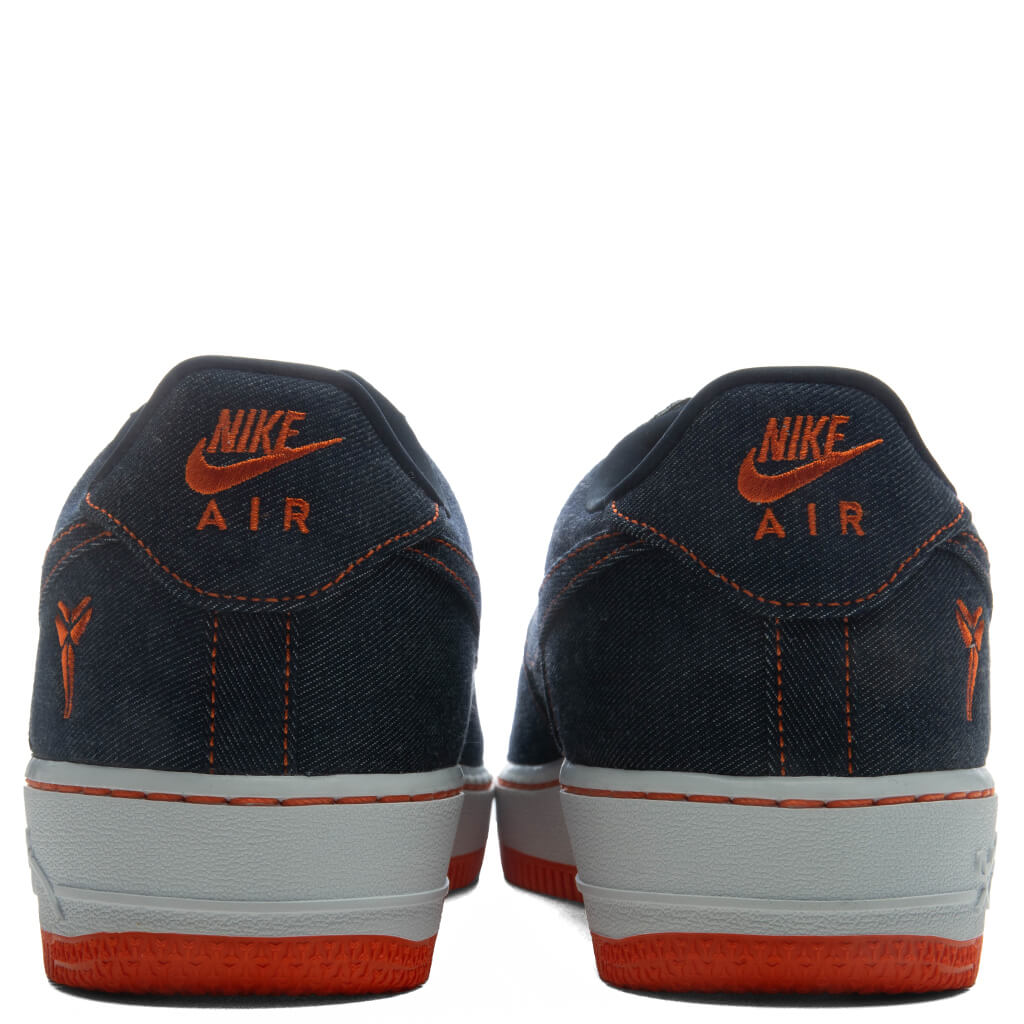 Nike x Kobe Bryant Air Force 1 Low 'Denim' - Obsidian/Safety Orange/White