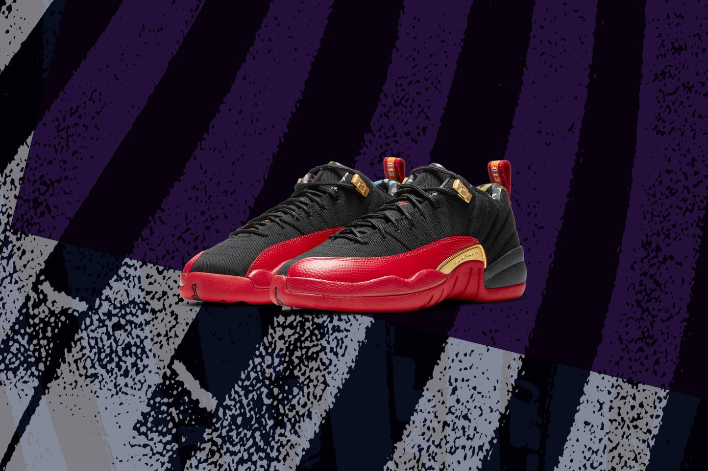 Air Jordan 12 Retro Low SE (GS) "Super Bowl" - Black/Varsity Red