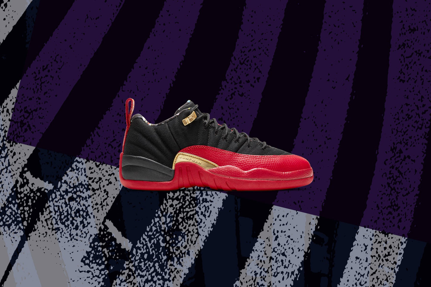 Air Jordan 12 Retro Low SE (GS) "Super Bowl" - Black/Varsity Red