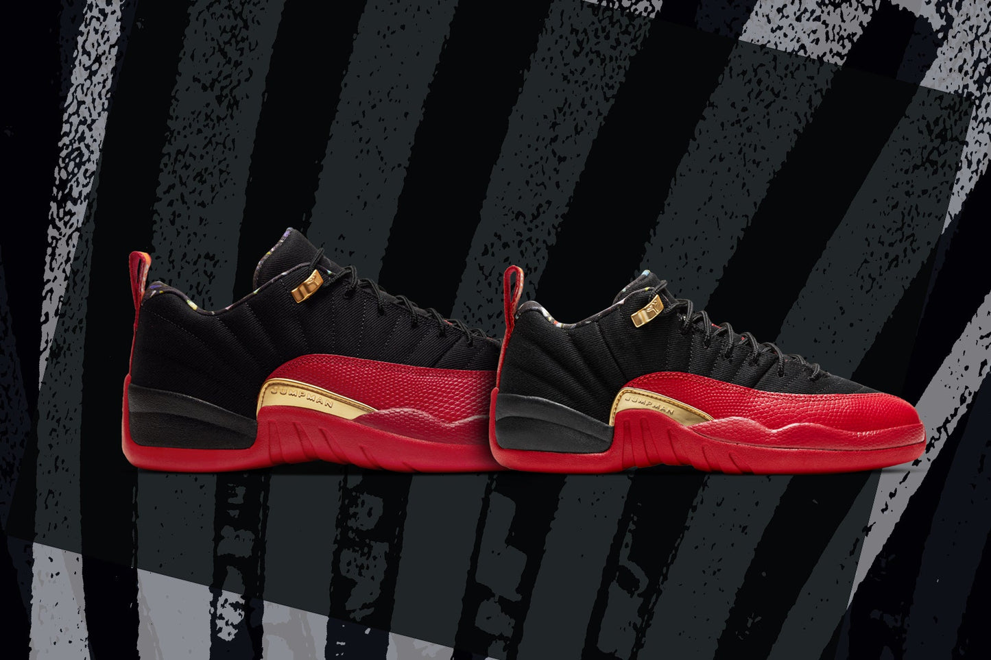 Air Jordan 12 Retro Low SE (GS) "Super Bowl" - Black/Varsity Red