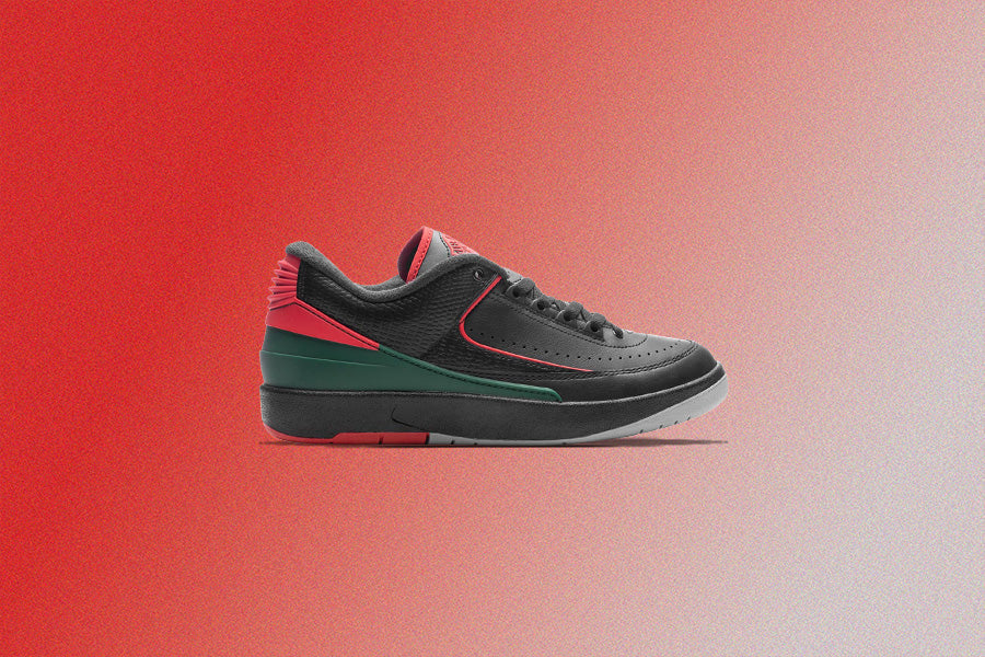 Air Jordan 2 Retro Low 'Christmas' - Black/Fire Red/Cement Grey