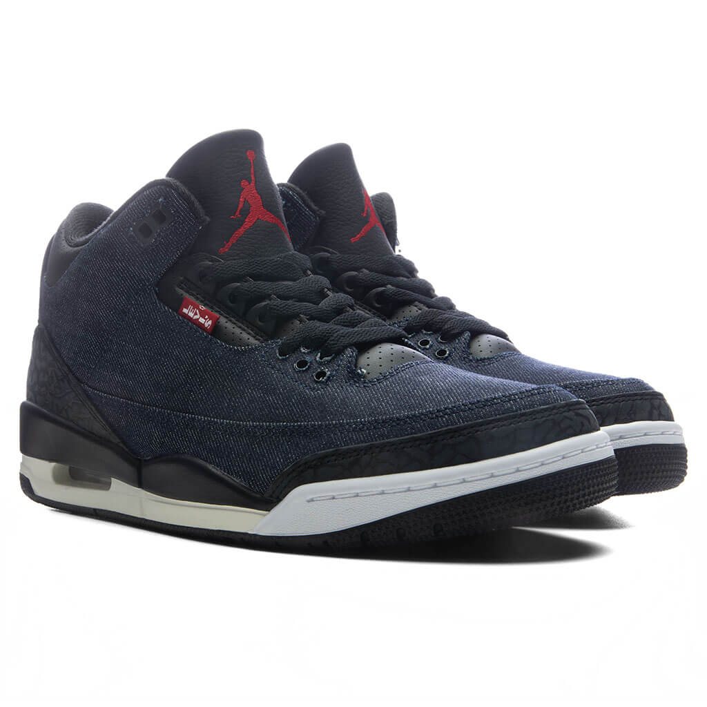 Air Jordan 3 x Levi's 'Rigid Denim' - Denim/Black/Sail/Indigo/Gym Red