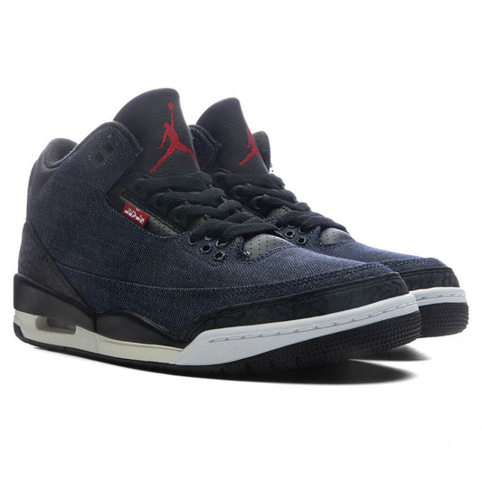 Air Jordan 3 x Levi's 'Rigid Denim' - Denim/Black/Sail/Indigo/Gym Red