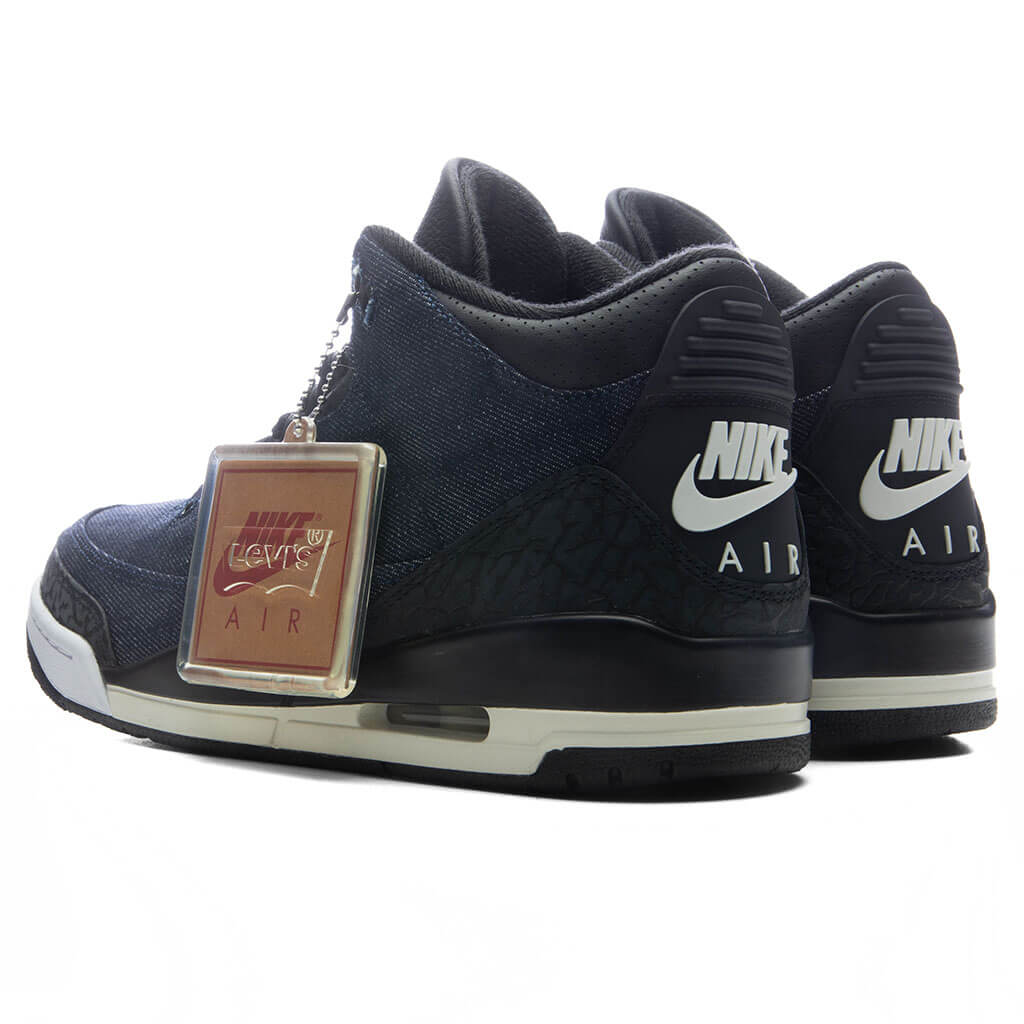 Air Jordan 3 x Levi's 'Rigid Denim' - Denim/Black/Sail/Indigo/Gym Red
