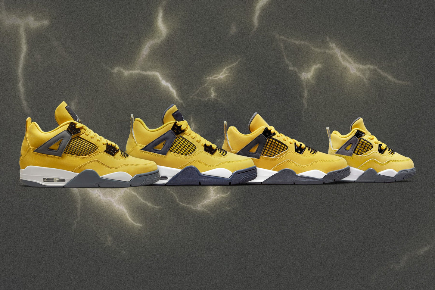 Air Jordan 4 Retro (TD) 'Lightning' - Tour Yellow/Dark Blue Grey