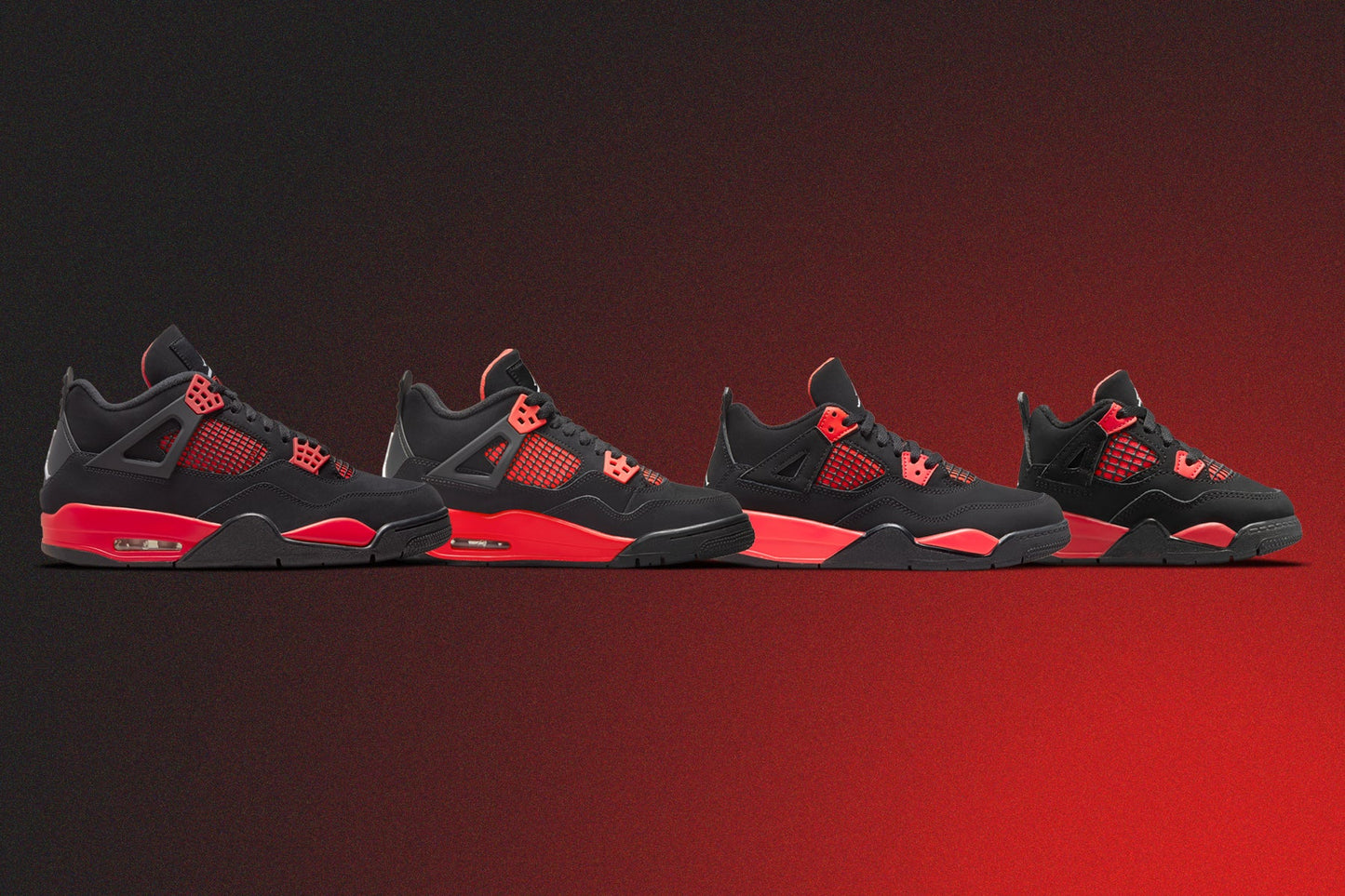 Air Jordan 4 Retro (TD) "Red Thunder" - Black/Red