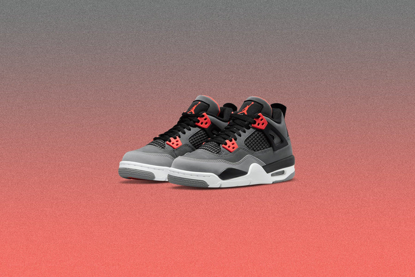 Air Jordan 4 Retro 'Infrared' (GS) - Dark Grey/Infrared 23/Black Cement Grey