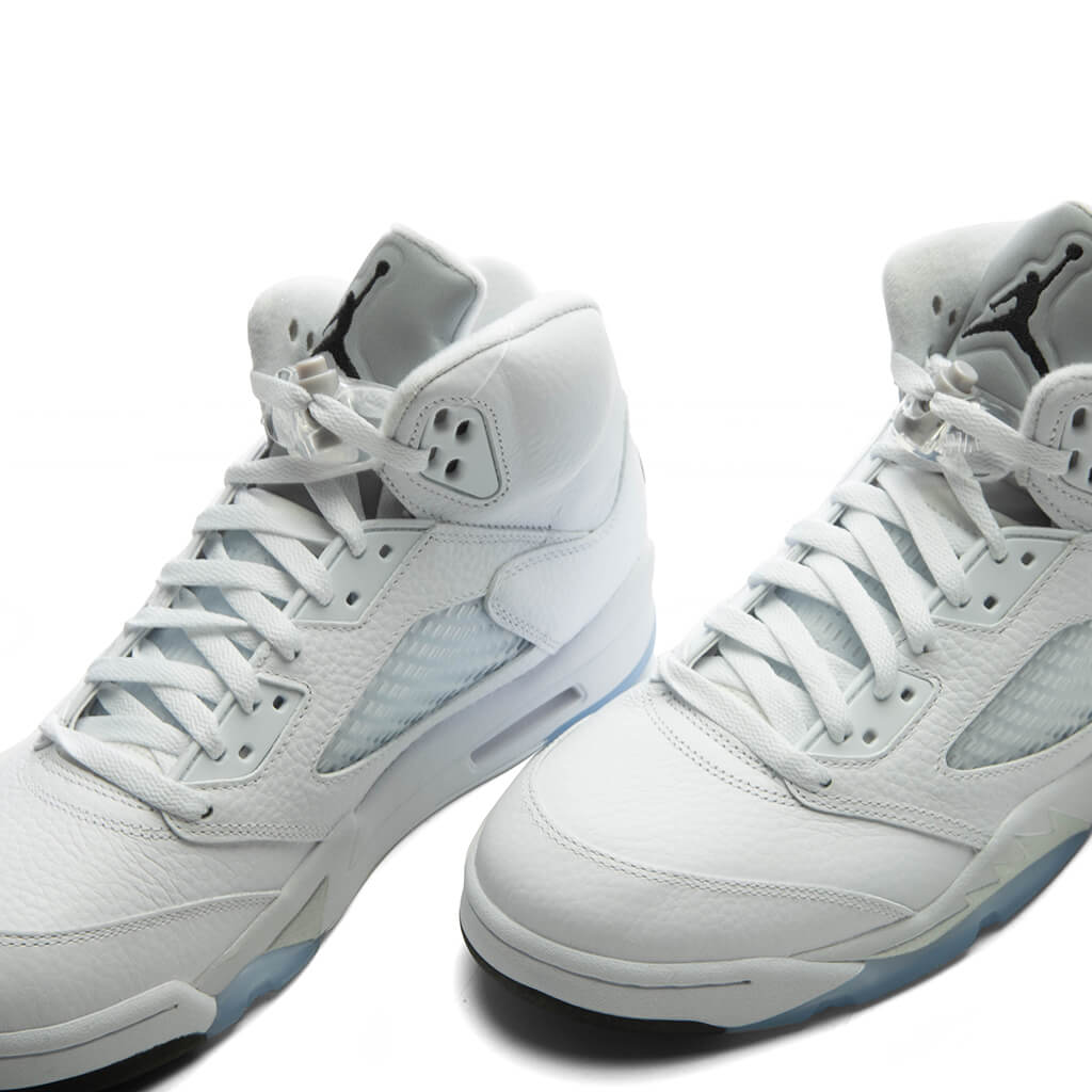 Air Jordan 5 Retro 'White Metallic' - White/Black/Metallic Silver