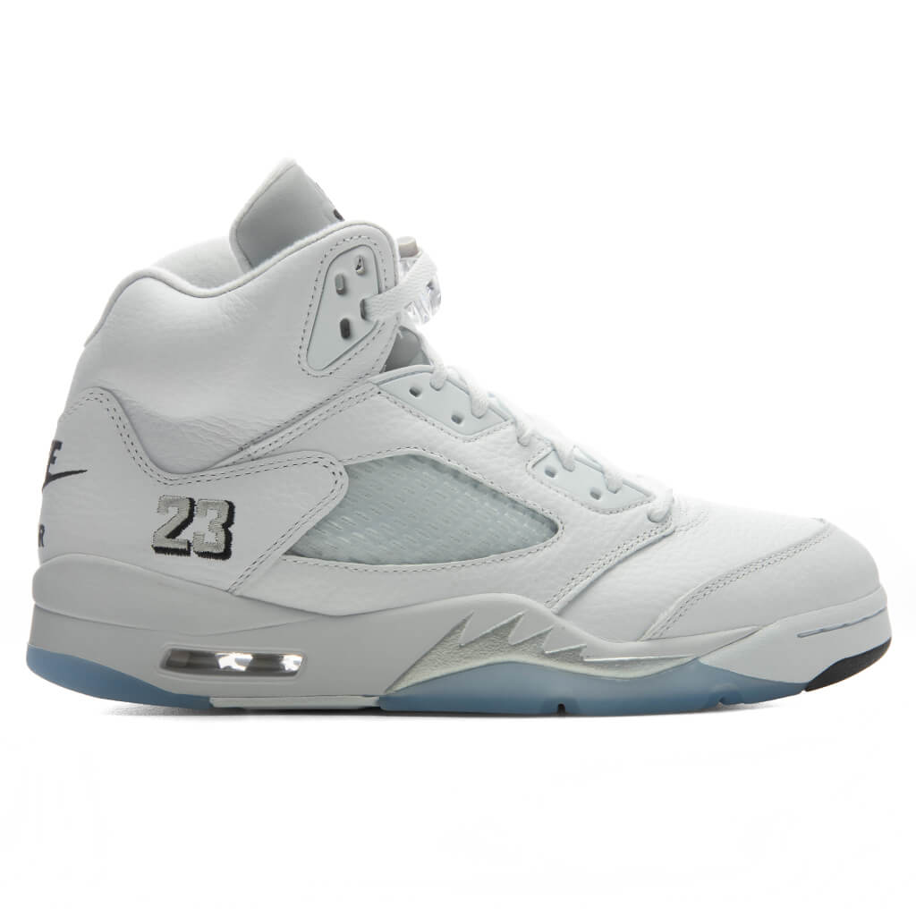 Air Jordan 5 Retro 'White Metallic' - White/Black/Metallic Silver