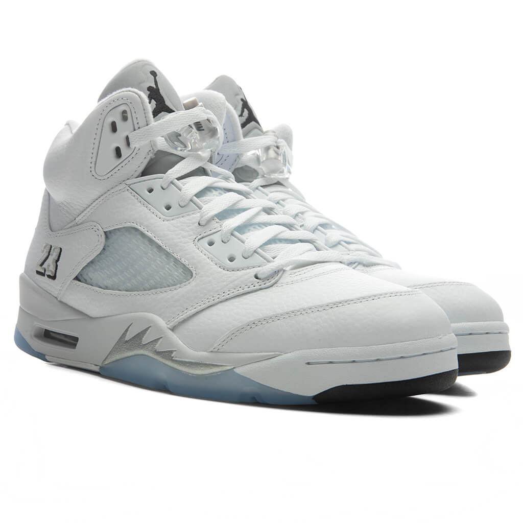 Air Jordan 5 Retro 'White Metallic' - White/Black/Metallic Silver