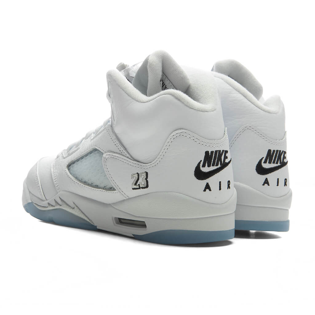 Air Jordan 5 Retro 'White Metallic' (GS) - White/Black/Metallic Silver