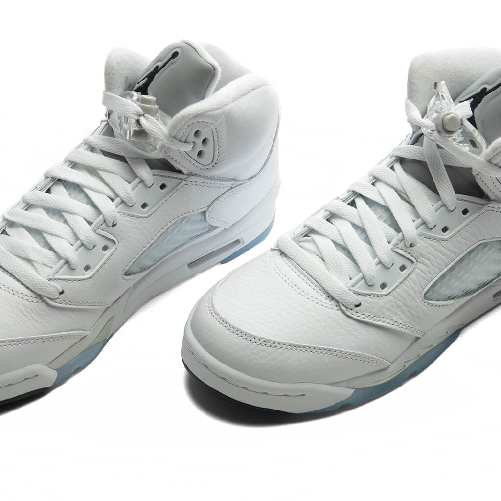 Air Jordan 5 Retro 'White Metallic' (GS) - White/Black/Metallic Silver