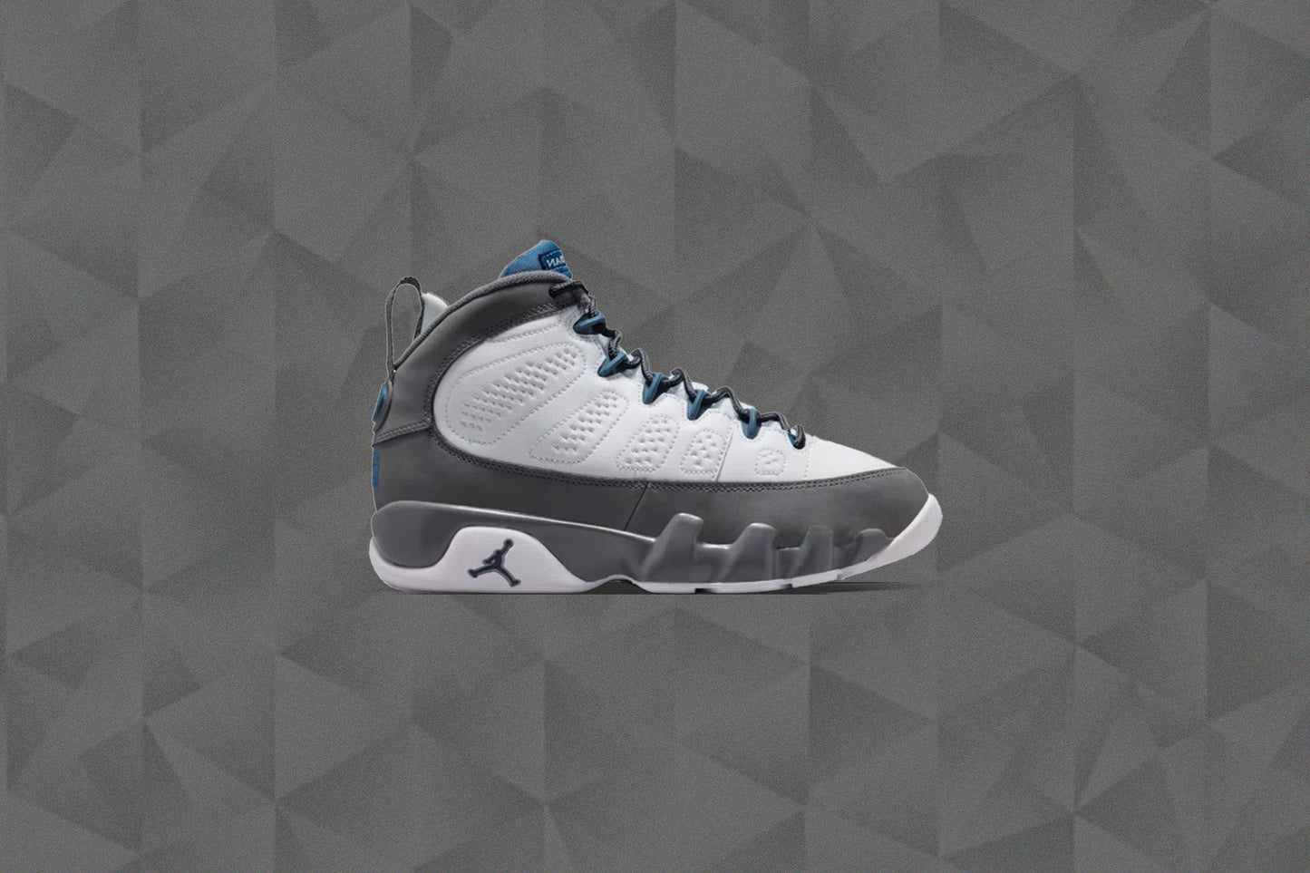 Air Jordan 9 Retro 'Flint Grey' (GS) - White/French Blue/Flint Grey