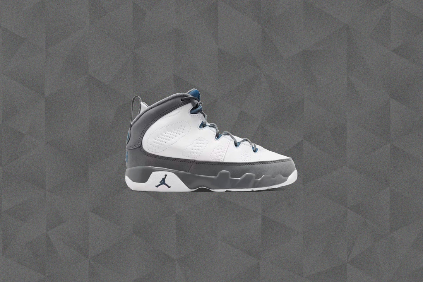 Air Jordan 9 Retro 'Flint Grey' (PS) - White/French Blue/Flint Grey