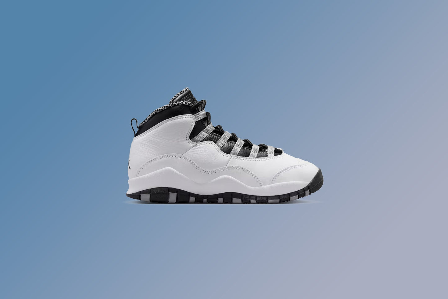 Air Jordan 10 Retro 'Steel' (GS) - White/Black/Light Steel Grey/Dark Powder Blue